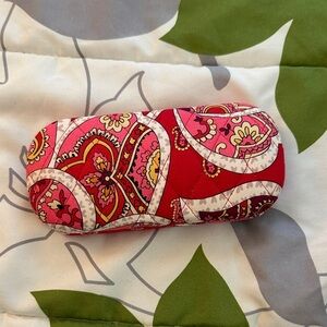 Never used Vera Bradley  Red and Pink Patterned Sunglasses/Glasses Case.
